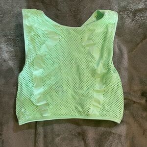 Electric green mesh top